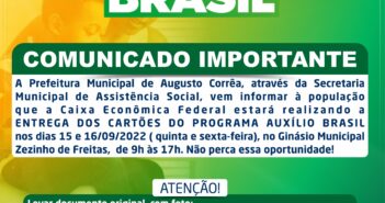 Comunicado Prefeitura Municipal de Augusto Corrêa/ Auxílio Brasil